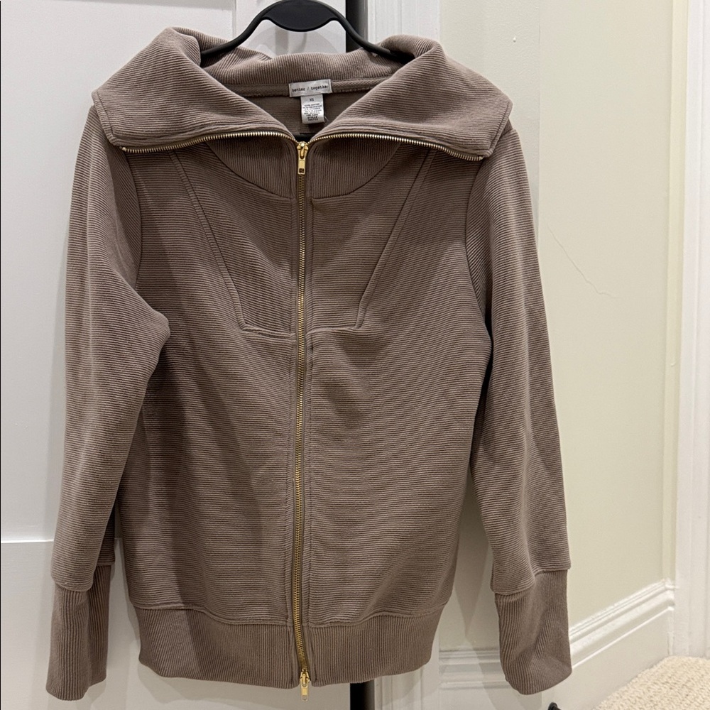 Women's Taupe Ribbed Jacket